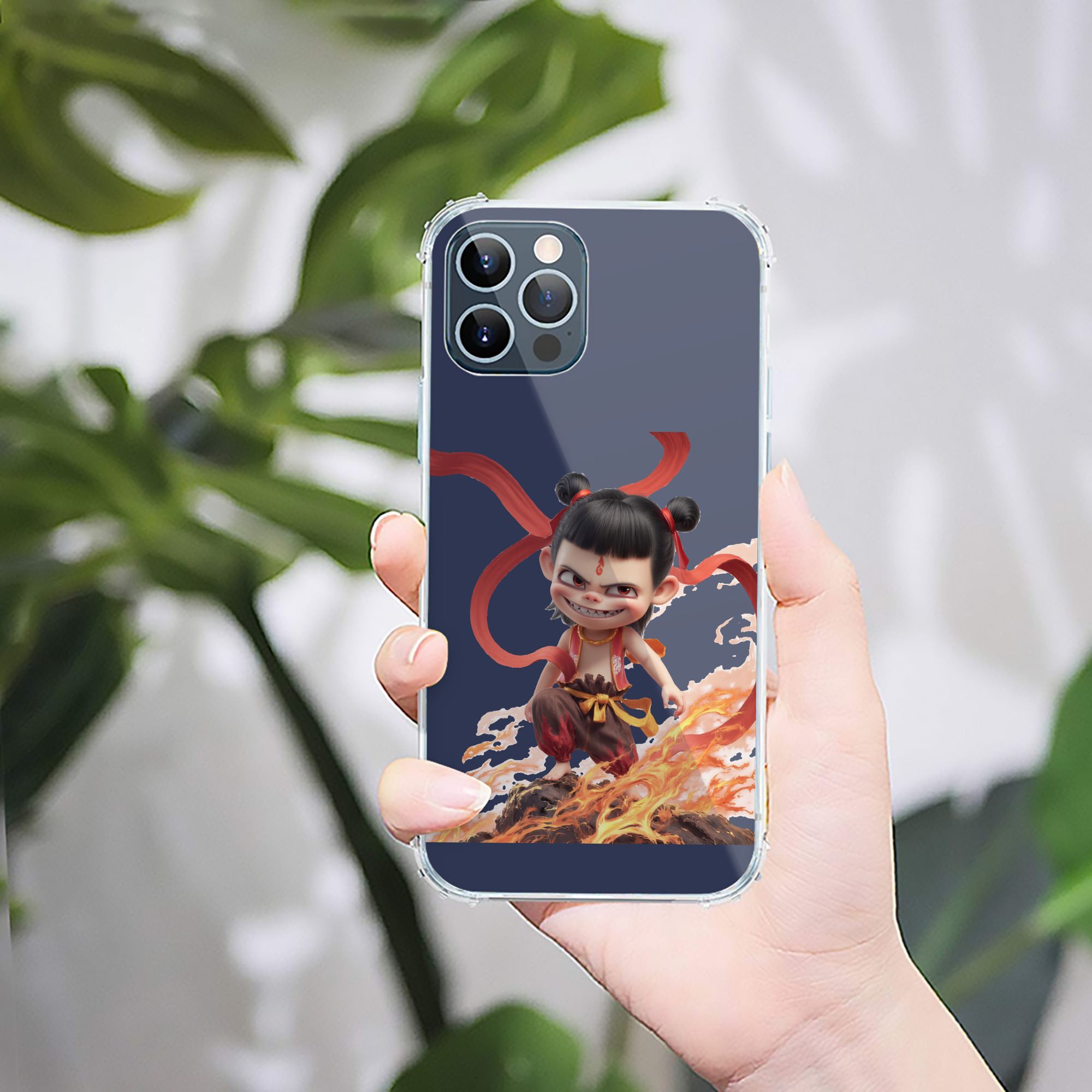 （画像用） Ne Zha 2 ナタ 魔童の大暴れ 【iPhone 12シリーズ対応】透明スマホケース（クリアソフトケース）
